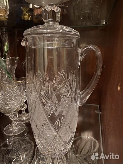 Набор кувшин и стаканы хрусталь СССР