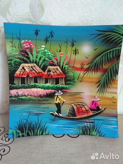 Картина декоративная тарелка и каллы