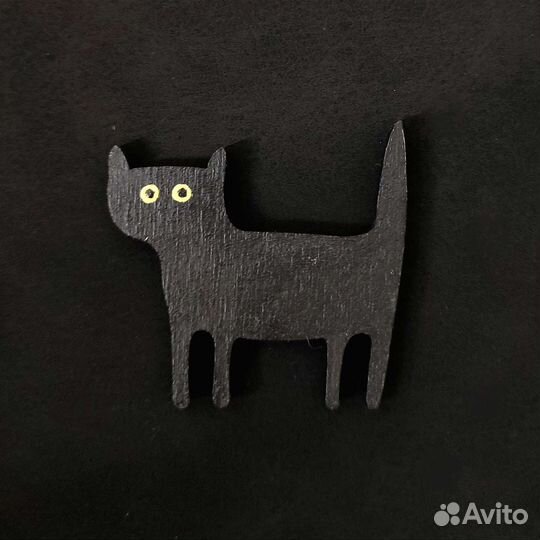 Деревянные значки Котики в ассортименте