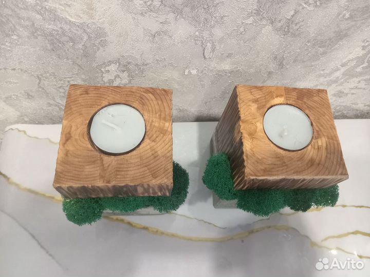 Подсвечник гипс дерево