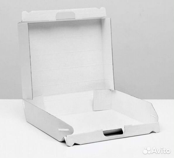 Коробка складная с ручкой белая 34,5 х 8 х 27 см