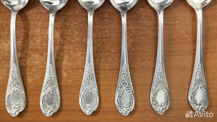 Серебряные десертные ложки. 875 пр. Ранний вариант