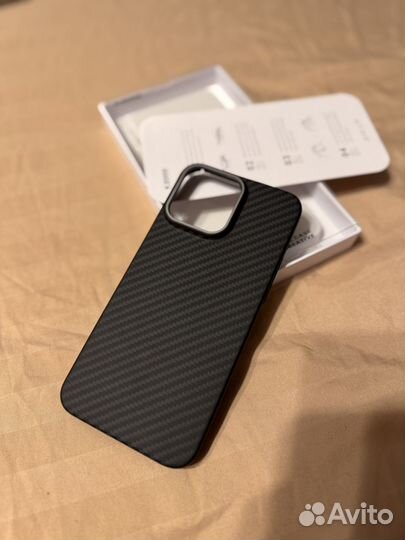 Kzdoo iPhone 15 pro max чехол карбон