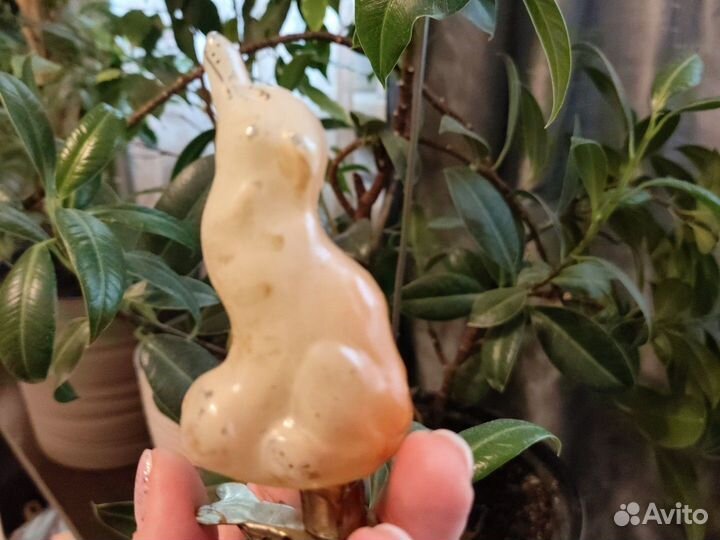 Елочные игрушки СССР лисичка серая шейка