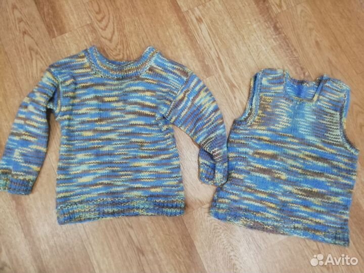 Вязаные кофточка и жилетка
