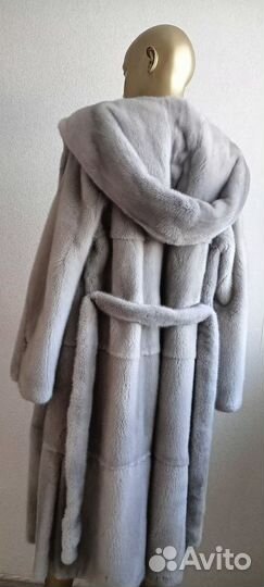 Шуба норковая с капюшоном 44 46 Италия