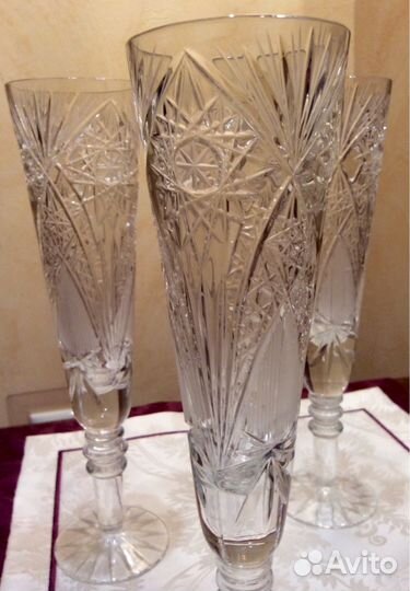 Хрустальные фужеры для шампанского 