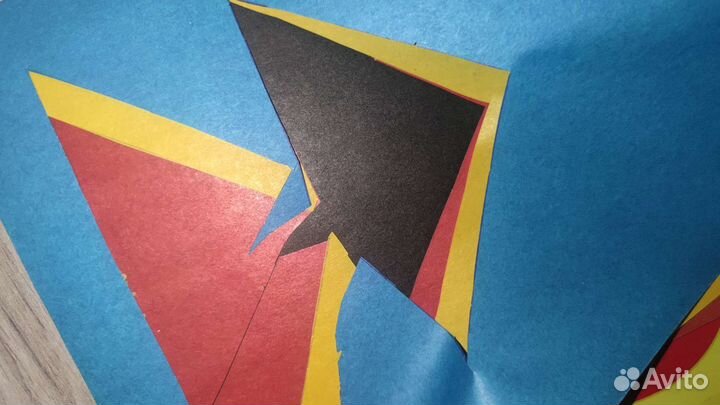 Цветной картон и бумага, остатки пластелина