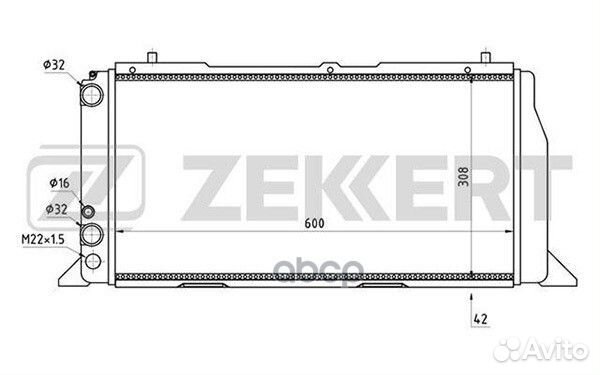 Радиатор охл. дв. Audi 80 IV 86- 90 II 87- Co