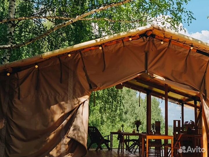 Шатры для глэмпинга, сафари тент, палатки