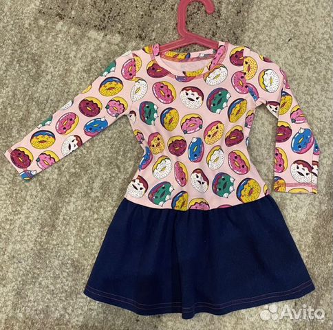 Платья на двойняшек с пончиками на 3-4 года