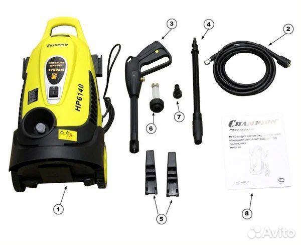 Мойка champion HP6140, 120 бар, 360 л/ч