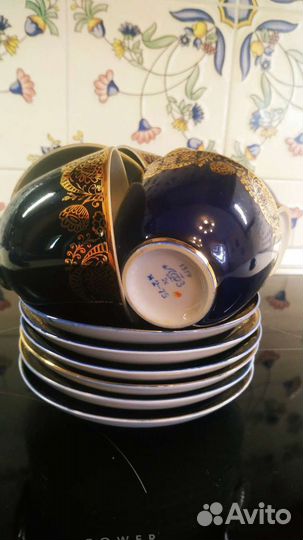 Чайный сервис лфз кобальт позолота