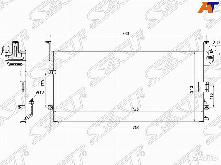 Радиатор охлаждения и кондиционера Hyndai Sonata
