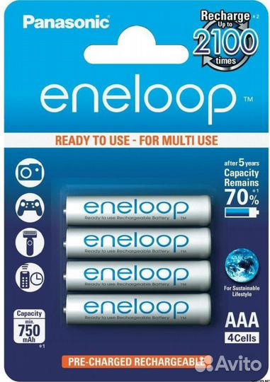 Аккумулятор Panason Eneloop HR6 аа,1900 mAh и AAA