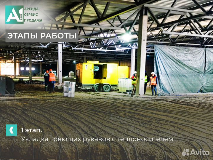 Прогрев грунта. Аренда прогрева бетона. Доставка