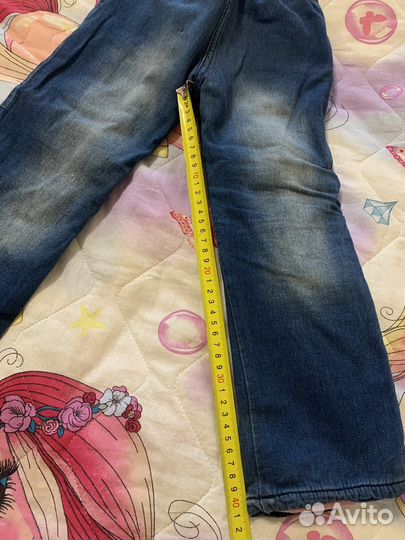 Штаны джинсовые утепленные на рост 116-122