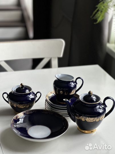 Чайный сервиз лфз СССР кобальтовый