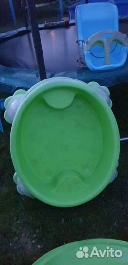 Детская песочница с крышкой. Качели пластиковые