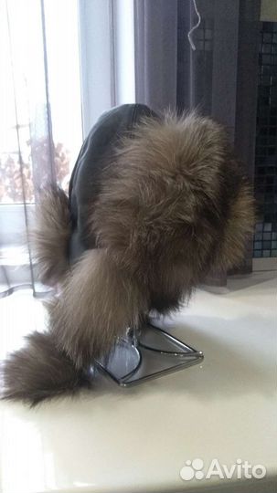 Шапка зимняя чернобурка и нат.кожа