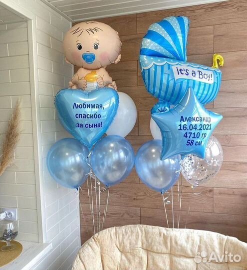 Шары на выписку мальчику