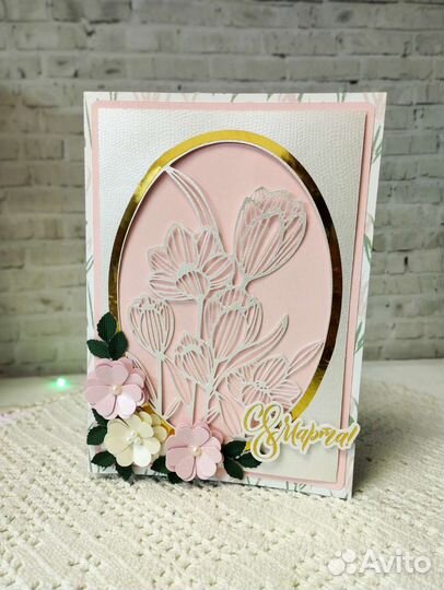 Открытка ручной работы 8 марта