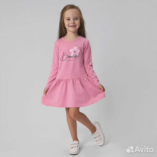 Платье трикотажное для девочки в садик (98-116)