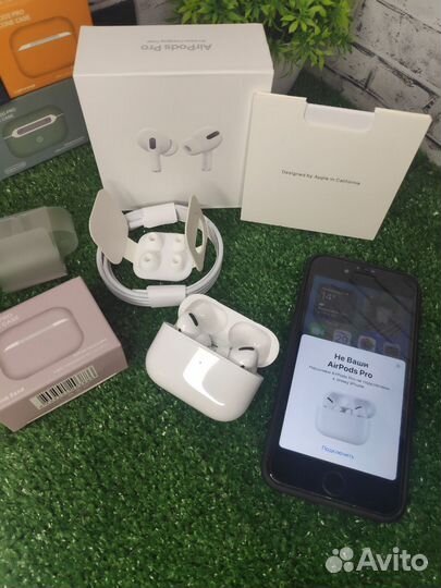AirPods Pro (Шупомодавление; Новые + чехол)