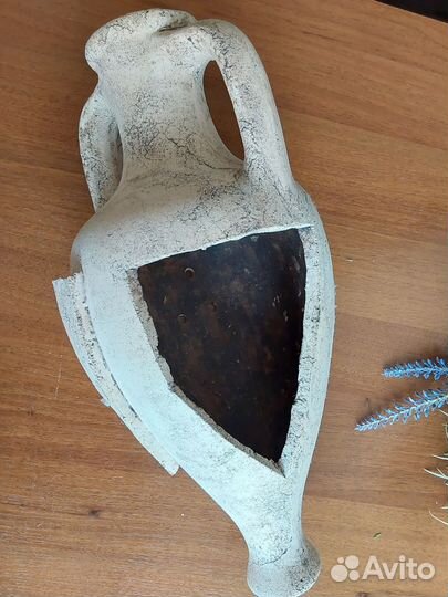 Амфора-вазон-кашпо новая (керамика) с букетом