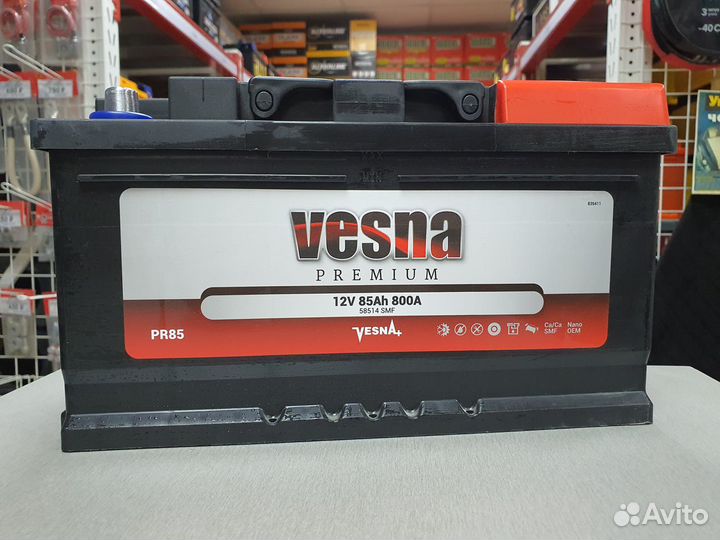 Vesna Premium (Весна) 85Ah 800A обратная полярност