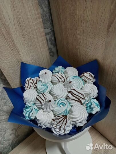 Много зефирных букетов ручной работы