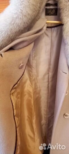 Зимнее пальто с мехом песца