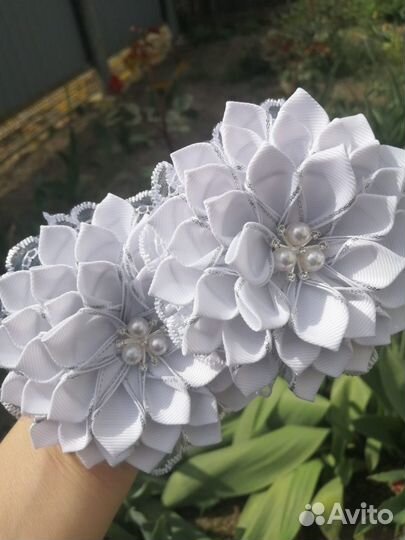 Бантики из лент и экокожи