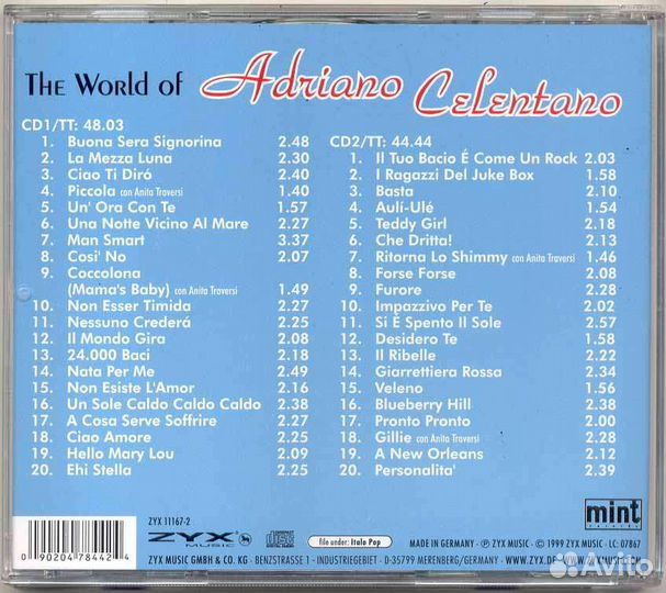 Adriano Celentano The World of 2 cd