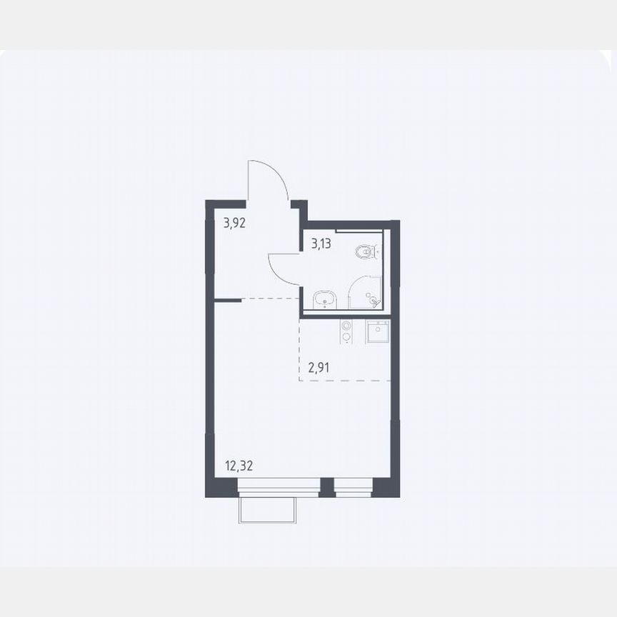 Квартира-студия, 22,3 м², 8/16 эт.