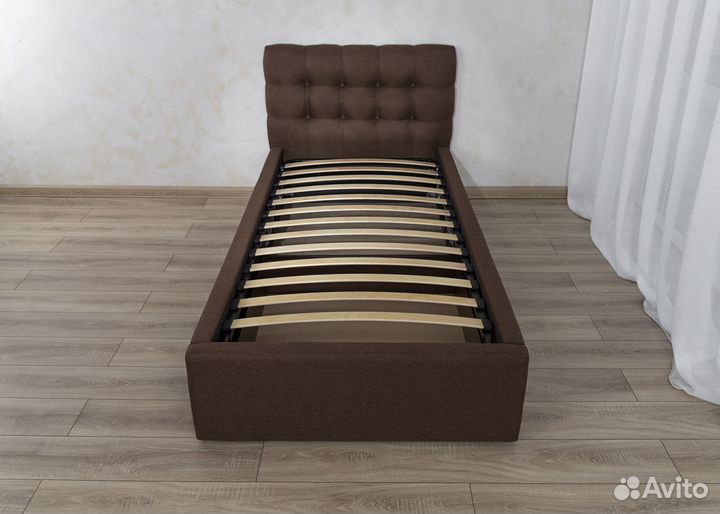 Кровать с матрасом 90х200 Марсель в рогожке