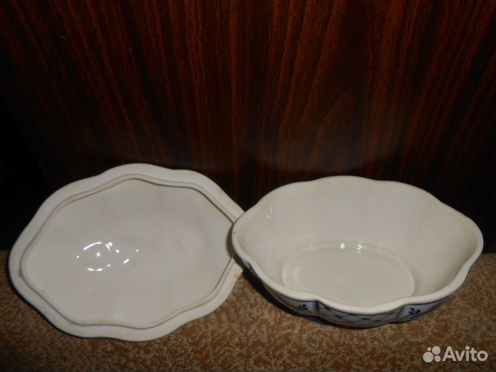 СССР Красивая Гжель-Конфетница с Крышкой