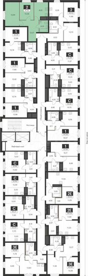 2-к. квартира, 47,6 м², 17/18 эт.