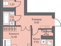 2-к. квартира, 53,7 м², 10/12 эт.