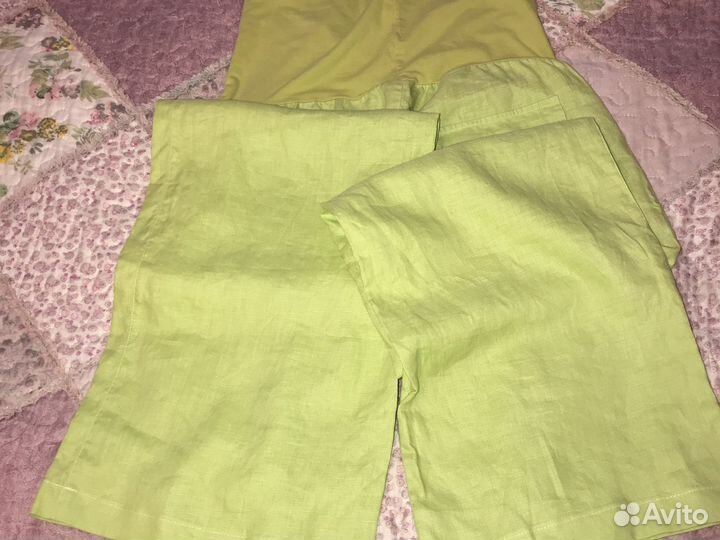Льняные брюки для беременных размер M