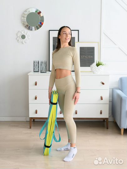 Спортивный коврик пыле-влагостойкий жёлтый