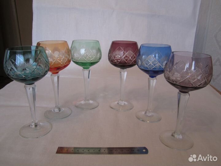 Фужеры, бокалы цветной хрустальBohemia