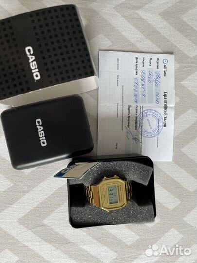 Часы casio vintage золотые