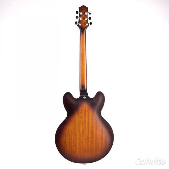 Полуакустическая гитара Eart E-335 Brown Sunburst