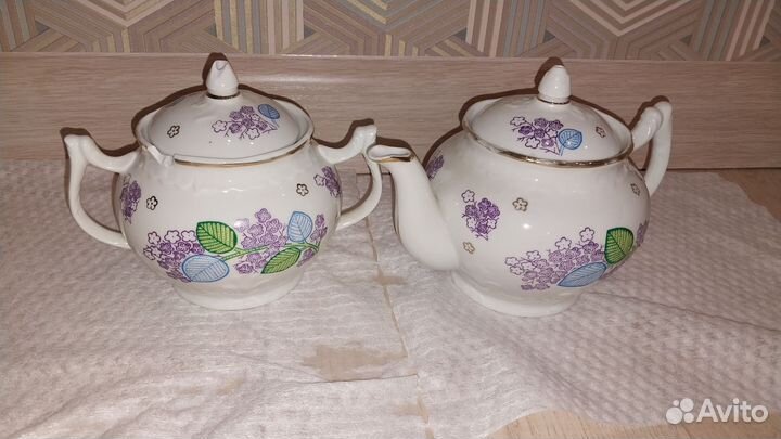 Чайник заварочный СССР, сахарница, чашки