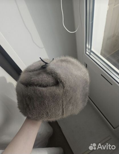 Мужская шапка ушанка норка, размер 60