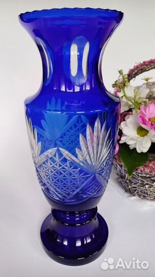 Ваза винтаж, кобальтовое стекло, СССР