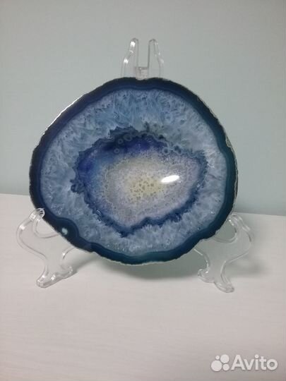 Пепельница из голубого агата, винтаж