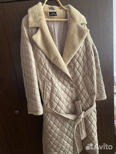 Пальто женское демисезонное 50 размер бежевое