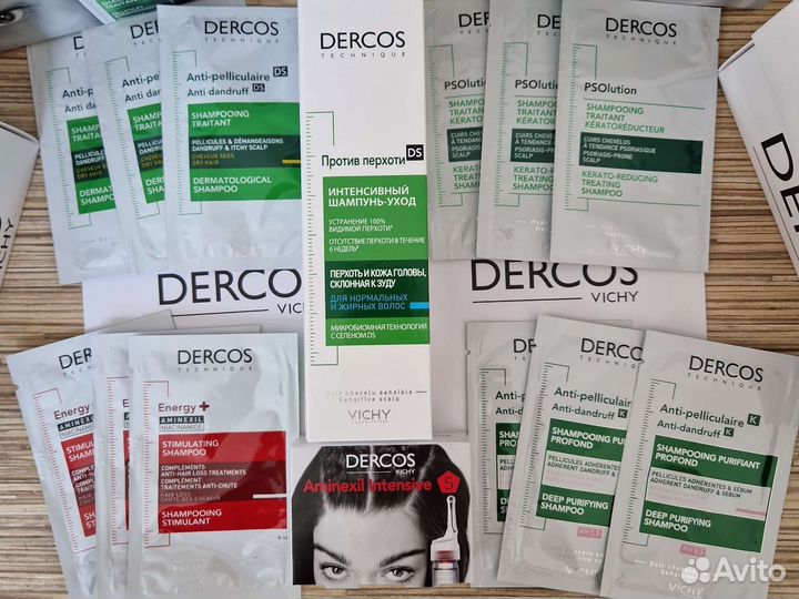 Набор Dercos Vichy шампунь и ампулы в коробке
